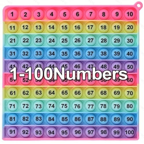 Yadishen Multiplication Table Hundred Board Math Game P0PP Toy 100 Bubbles Exercise Childrens Logical Thinking Relieve Stress Fidget Game Math Manipulatives Kindergarten 1100 Number Table