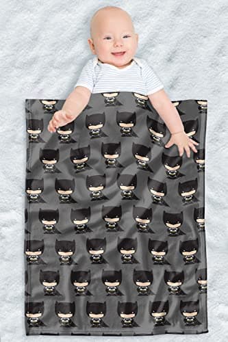 LOGOVISION Batman Lightweight Baby Blanket, 30"X40", Cute Chibi Character Pattern Unisex for Infants Girls & Boys