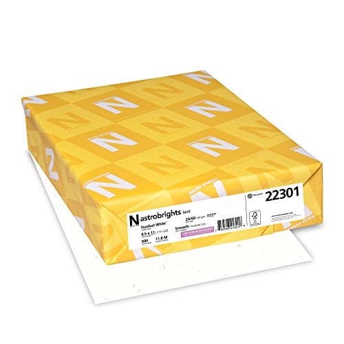 Neenah Astrobrights Color Paper, 8.5” x 11”, 24 lb/89 gsm, Stardust White (Multi-Color Flecked), 500 Sheets (22301)