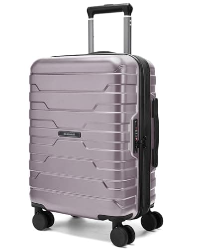 BAGSMART Carry On Luggage 22x14x9 Airline Approved with Spinner WheelsLightweight 20 Inch Luggage with TSA LockExpandable Hard Shell Carry On Suitcases for Men WomenRose Purple