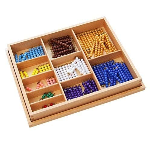 Leader Joy Montessori Math Materials Colored Bead Chains Squares for Early Preschool Learning Toy