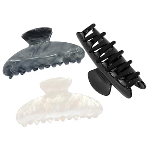 Aprince Claw Clips for Women 3Pcs Acrylic Claw Clips Nonslip Large Hair Clips for Thick Hair Marble Clip Strong Hold Banana Clip French Barrettes Cute Hair Clips Glitter multicolor3