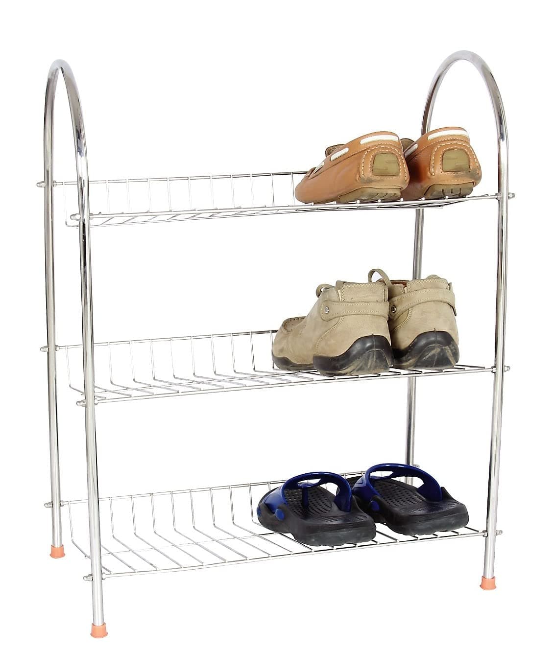 AMOL Premium Stainless Steel Shoe | Boots | Sandals | Floor Mounted Shoe Rack