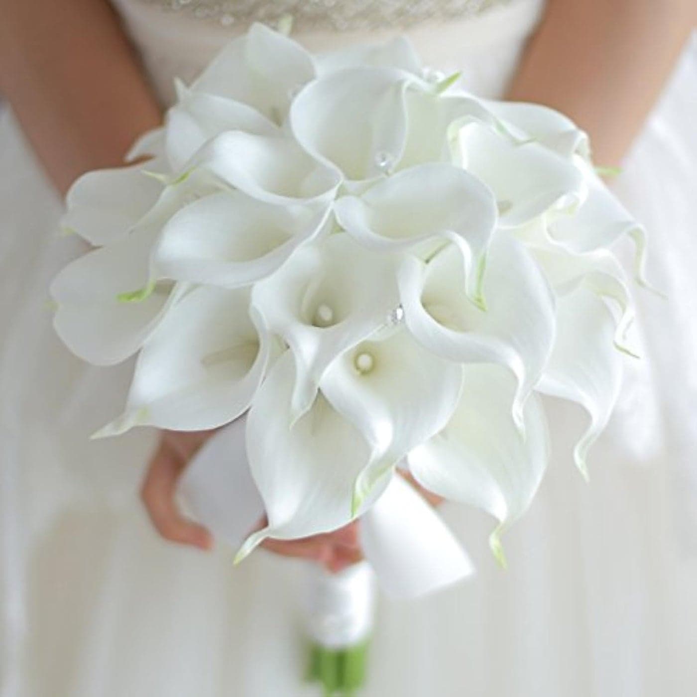 IFFO Bride Holding Flowers high Simulation pu Calla Lily Bouquet and Never Withered Bouquet Bridesmaids Bouquets