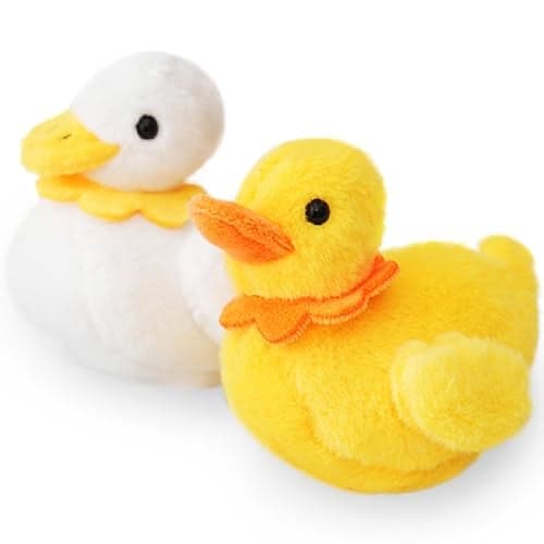 JIAHO 2 Pcs Duck Stuffed Animal Plush Toys Kawaii Duck Plushies for Girls Boys and Babies Adorable Small Stuffed Animals Doll Cute Plush Toys for Kids Prizes Party Favors Christmas Decorations