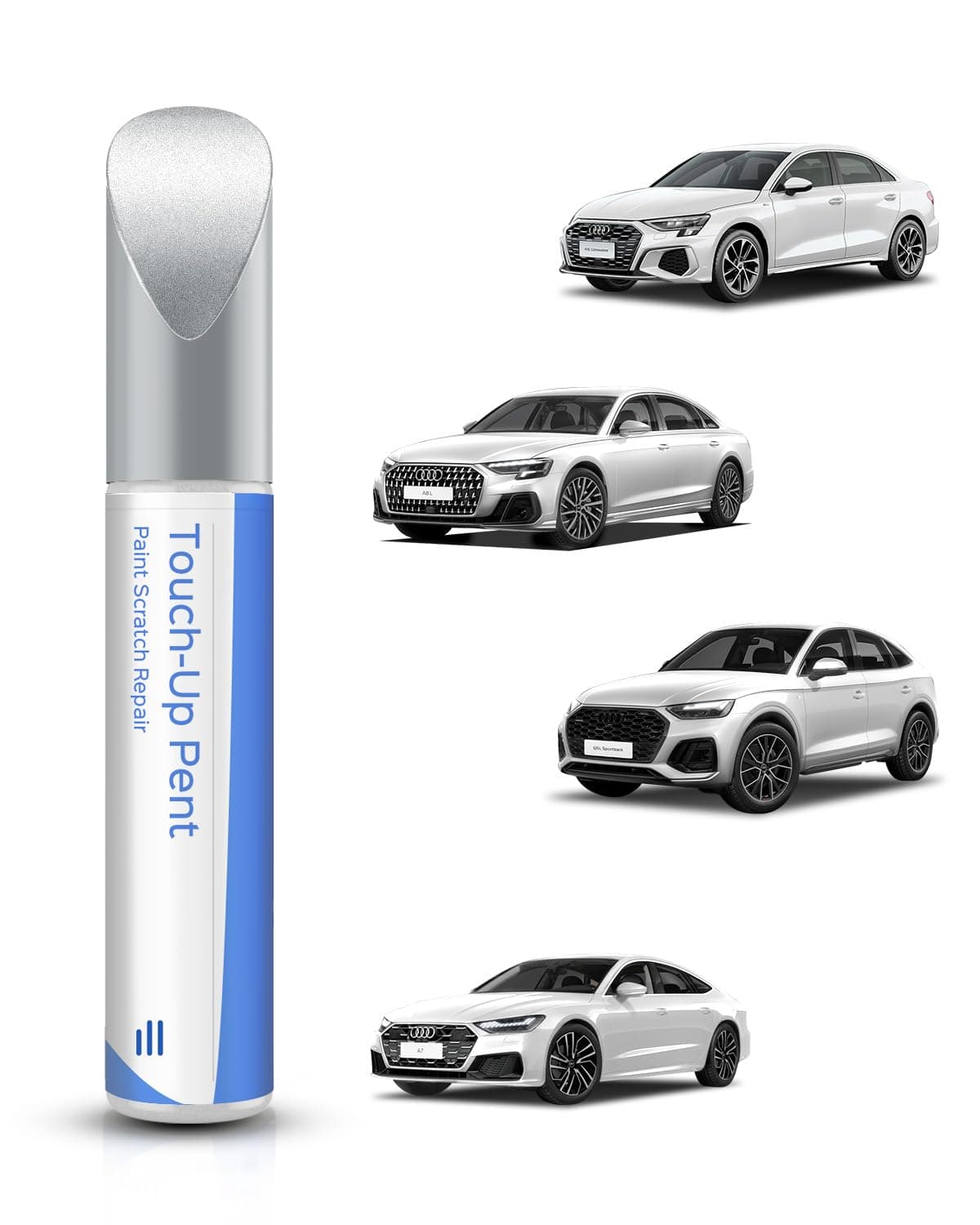 PARTS4EV LY9C Ibis White Touch Up Paint Compatible with Audi Exact Match Chips and Nicks Touch Up