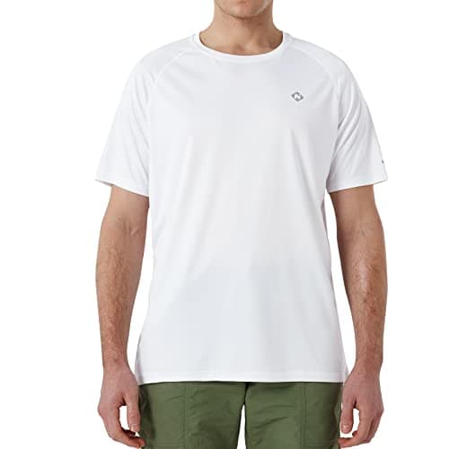 NAVISKIN Men's Sun Protection UPF 50+ UV Outdoor Short Sleeve T Shirts White Size L
