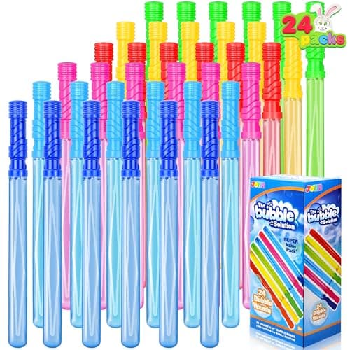 JOYIN 24 Pack 146 Big Bubble Wands Bulk 2 Dozen for Summer Toy OutdoorIndoor Activity Use Easter Bubbles Party Favors Supplies for Kids