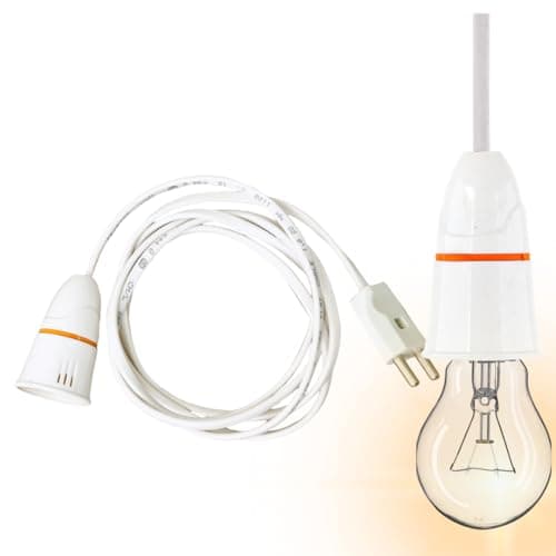 Hi-PLASST 2-Pin Plug with Bulb Holder & 2m Flat Wire (1 Sq mm) – Multi-Purpose for DIY Lights, Festive Decorations, Diwali, Christmas, Home & Party Lighting