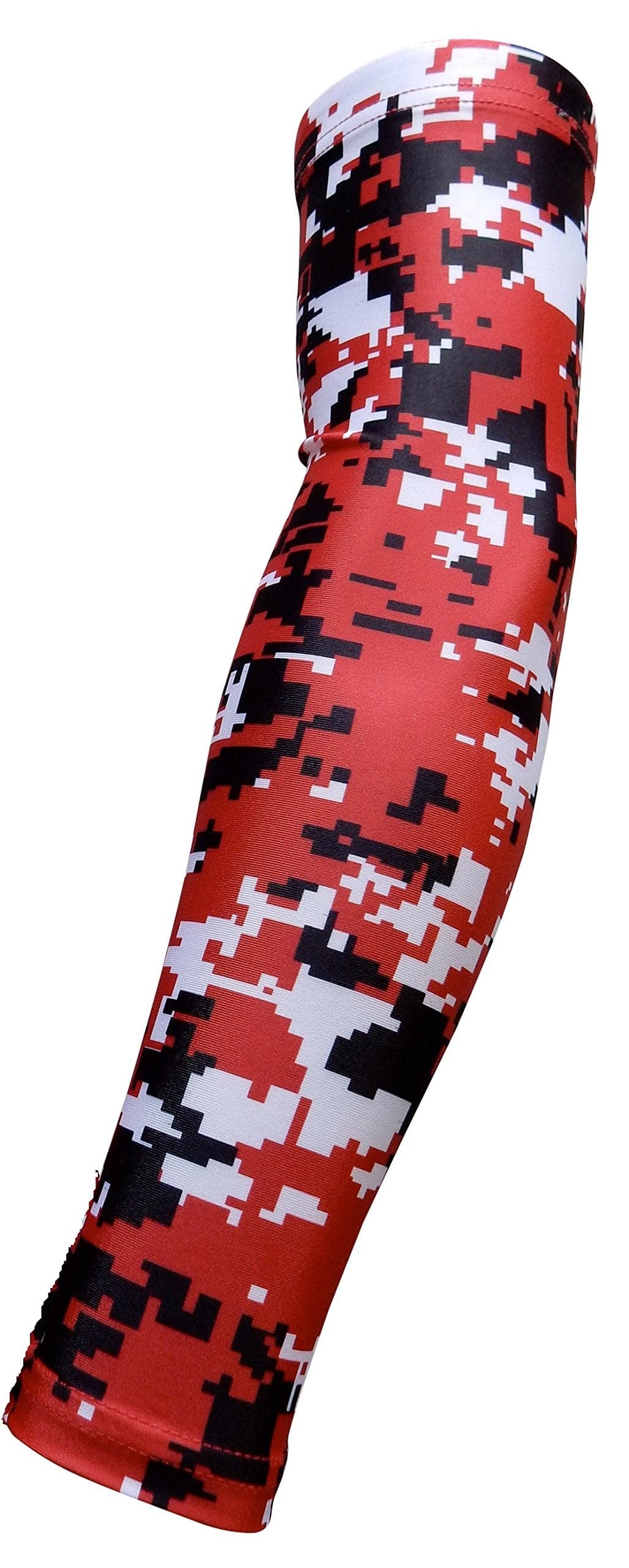 Sports Farm NEW! Moisture Wicking Compression Arm Sleeve (Red Digital Camo, Youth Large)