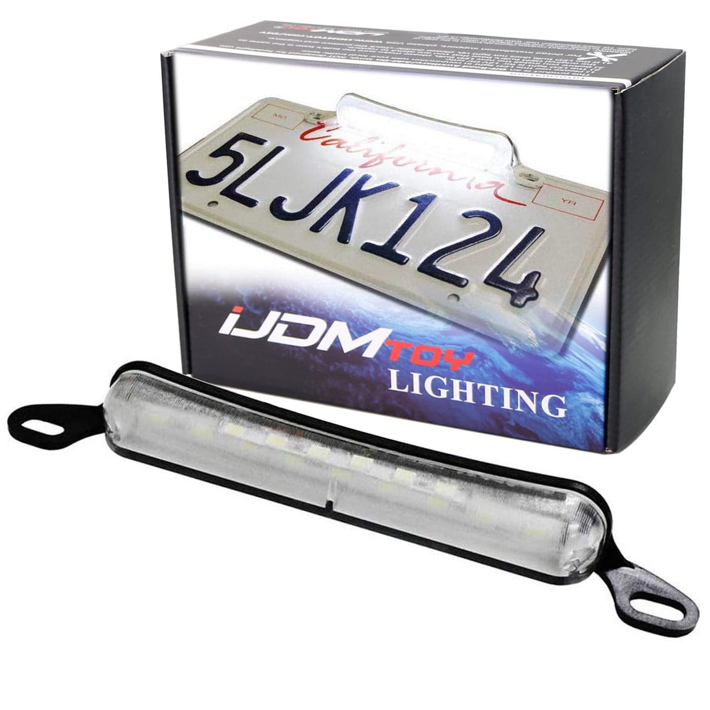 iJDMTOY LED License Plate Light 12SMD Xenon White LED Bolt On Frame Illumination Light Lamp Universal Fit