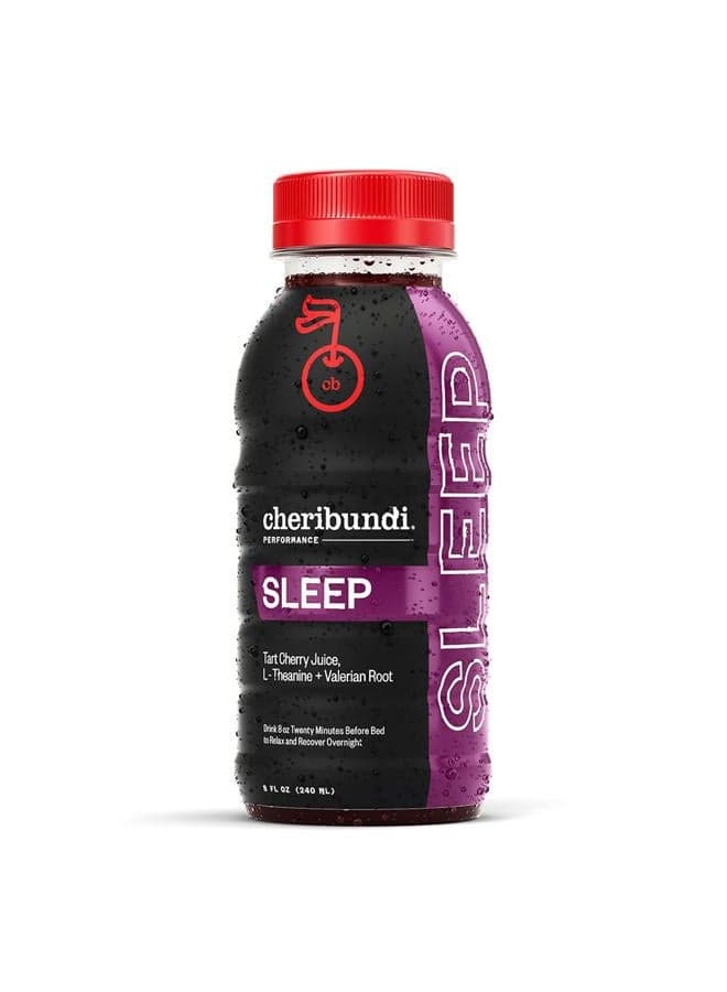 SLEEP Tart Cherry Juice - Formulated for for Deeper Sleep - Fight Inflammation and Support Muscle Recovery - Post Workout Recovery Drinks for Runners, Cyclists and Athletes - 8 oz, 12 Pack