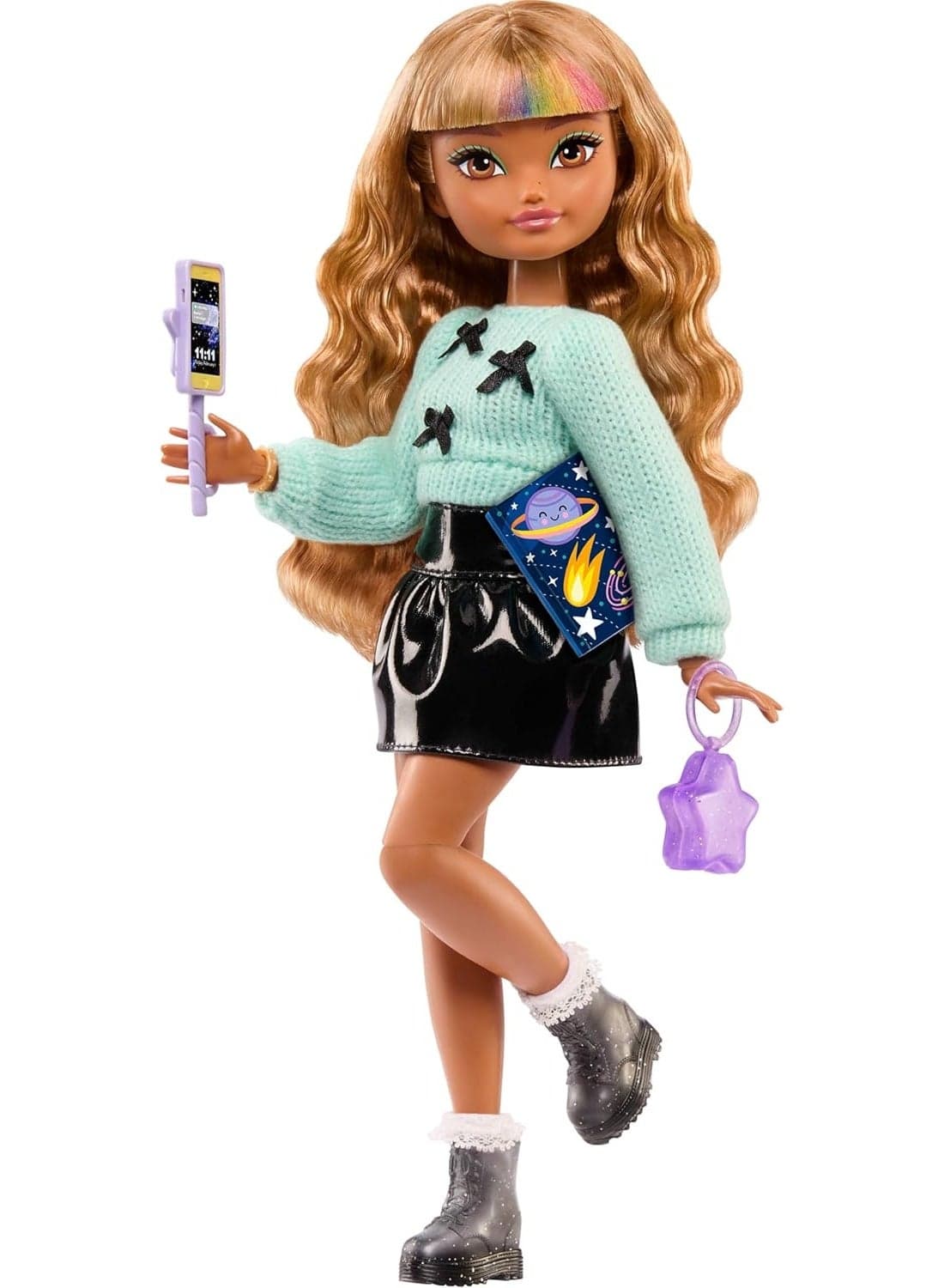 Barbie Dream Besties JGG36 Moving Zia Fashion Doll with Extendable Fashion and Wavy Brown Hair, 7 Pieces Hair and Moon