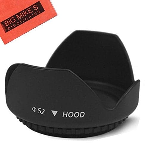 52MM Tulip Flower Lens Hood for Canon EOS R10, EF-S 24mm, Nikon Z5, Nikkor Z 40mm, D5100, D5200, D5300, D5500, Fujifilm XF 35mm, Sigma 30mm