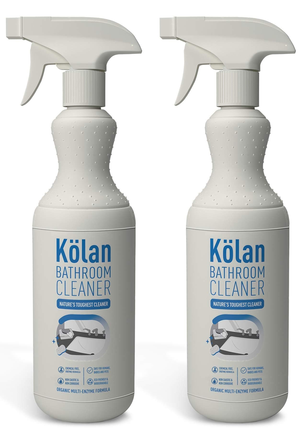 Kolan Bathroom Cleaner 700ml | Combo Pack of 2 | Organic Multi Enzyme Formula, Eco-Friendly and Biodegradable | No Bleach, Chemical Free | For Bathtubs, Shower Areas, Tiles, Floors, Sinks and Grouts