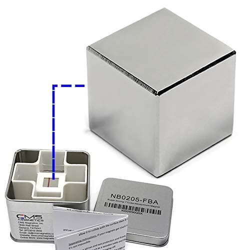 CMS Magnetics 1-Inch Neodymium Cube Magnet | Strong NdFeB Rare Earth Magnet with Triple Ni-Cu-Ni Coating | Durable & Powerful for Industrial, DIY & Educational Use, Safe Keeper Included