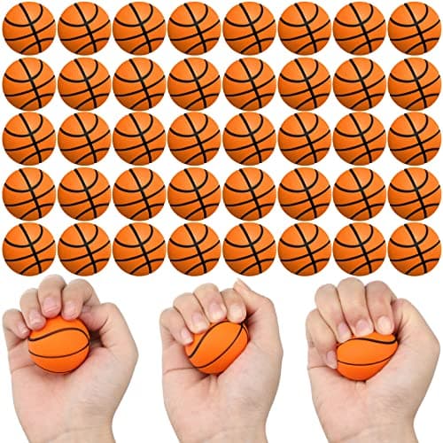 Sumind 100 Pcs Mini Basketball Stress Ball Bulk 16 Inch Mini Basketball Party Favor Small Soft Foam Squeeze Ball Anxiety Stress Relief for Party DecorationsOrange