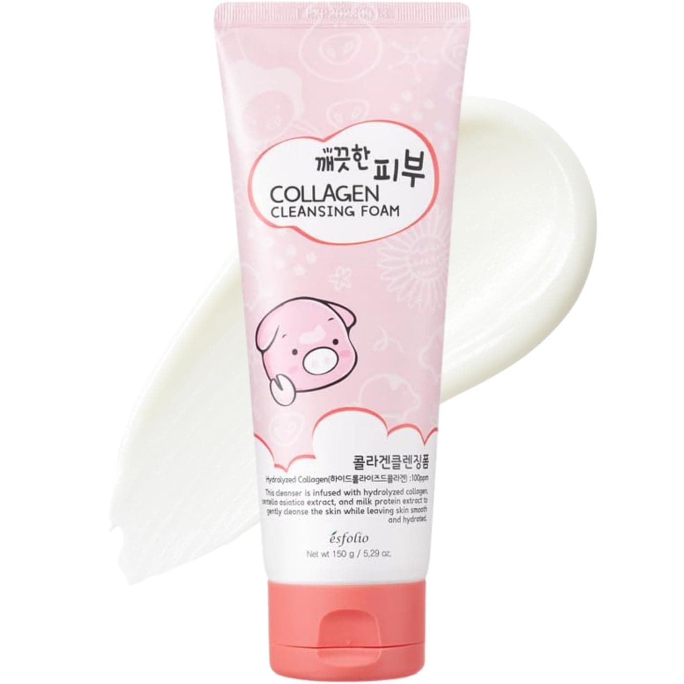 esfolio Collagen Cleansing Foam Hydrating Face Wash for Deep CleansingNourishing Skin Korean Skincare All Skin Types Gentle Foaming Facial Cleanser with CentellaMilk Protein 529 OZ150ML