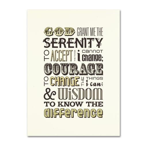Trademark Fine Art Serenity Prayer I Artwork by Megan Romo, 18 by 24-Inch