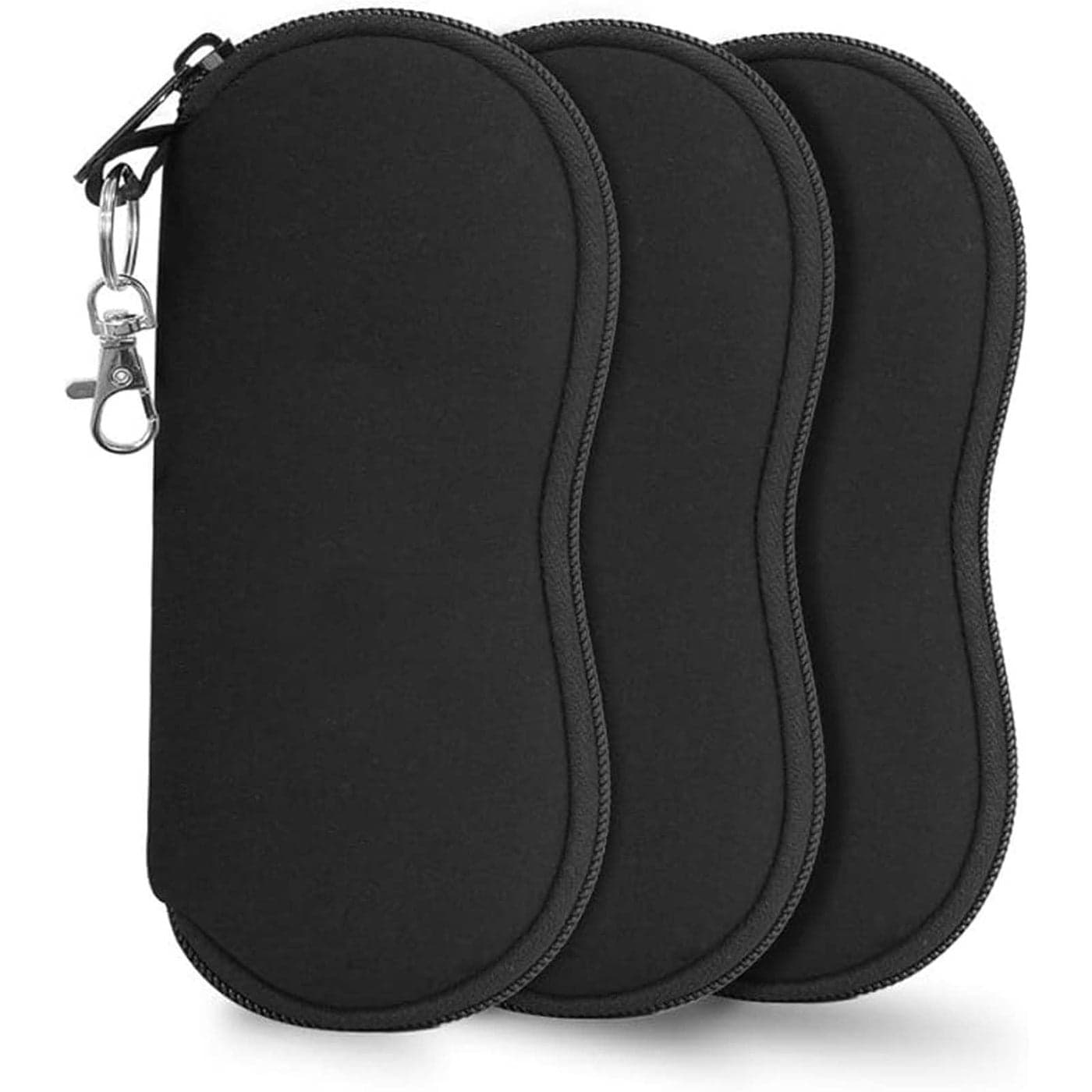 alladaga 3 Pack Zipper Sunglasses Soft Case Portable Neoprene Eyeglasses Case for Men and Women