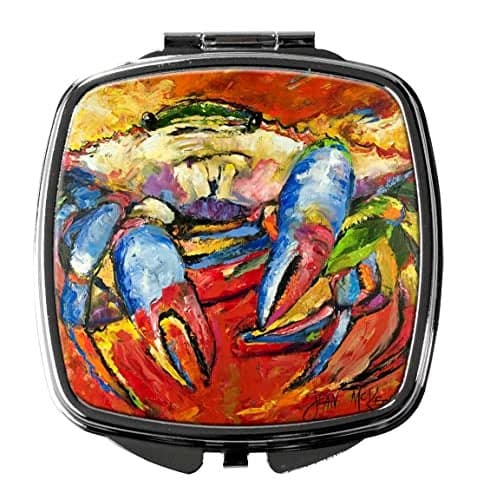 Caroline's Treasures JMK1252SCM Red Crab Compact Mirror Decorative Travel Makeup Mirror for Women Girls Gifts Pocket Makeup Mirror Folding Handheld