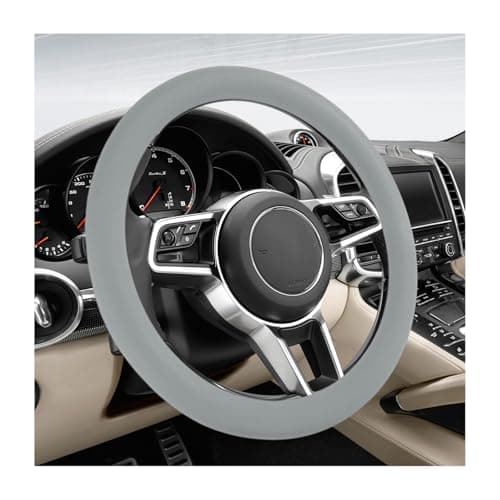 DXNQ Car Steering Wheel Cover 13 to 1417 inches AntiSlip Silicone Steering Wheel Protector Soft Flexible ShockAbsorbent Steering Wheel Protective Cover for Most Car Models Gray