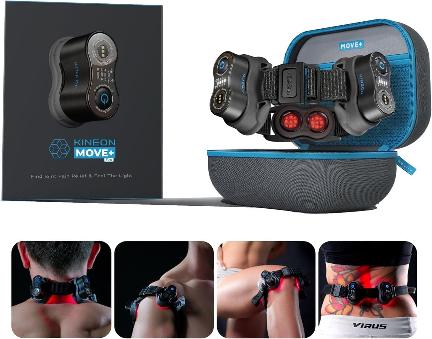 Move+ Pro Red LED Light - Portable & Hands-Free Design - Red & Infrared Light - Supports Joint Comfort & Relaxation - Promotes Wellness for Knees, Shoulders & Back