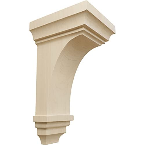 Ekena Millwork CORW06X06X12JERW Large Jefferson Wood Corbels, 6"W x 6 3/4"D x 12"H, Rubberwood