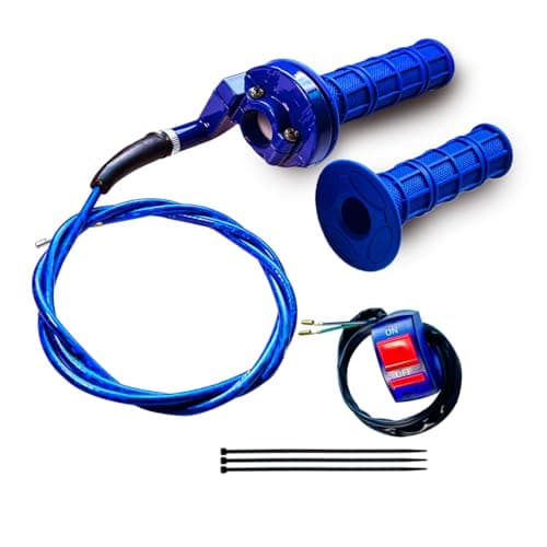 7/8 22mm Twist Throttle Accelerator Handle Grips for Pit Bike Mini Bike Throttle Cable Kit 4-Stroke Dirt Bike Pocket Bike for 50cc 90cc 110cc 125cc150cc 200cc 250cc (Blue)