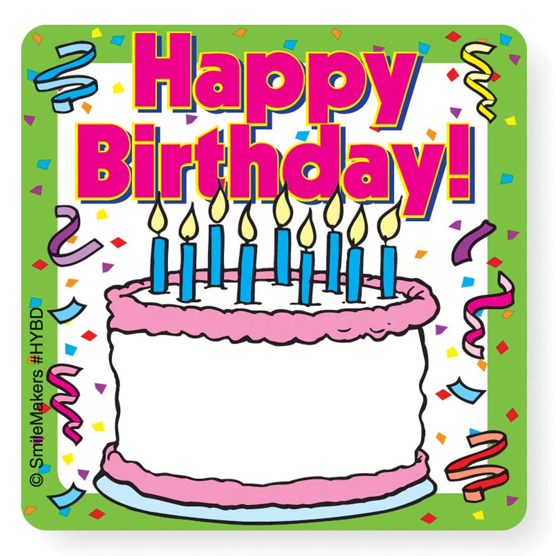 SmileMakers Happy Birthday Your Name Stickers 100 Per Pack