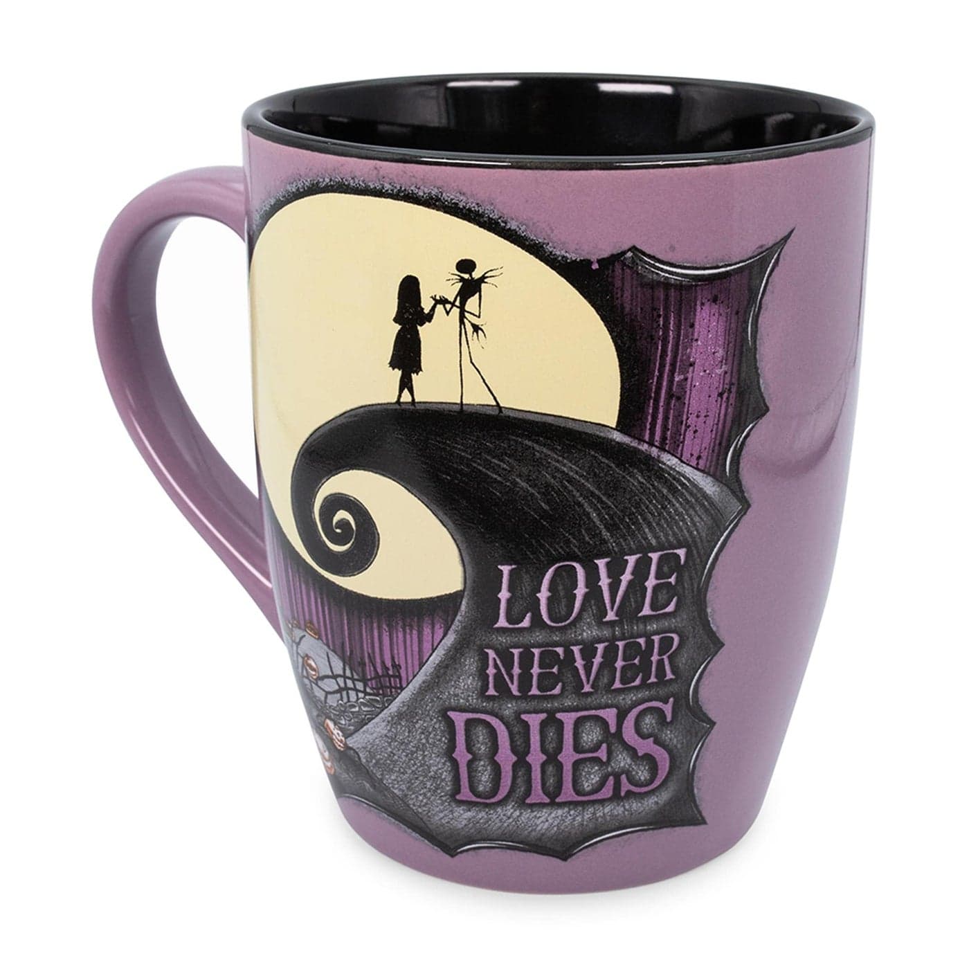 Disney The Nightmare Before Christmas Love Never Dies 25Ounce Ceramic Mug BPAFree Large Coffee Cup For Espresso Caffeine Beverages Home Kitchen Essentials Halloween Gifts and Collectibles