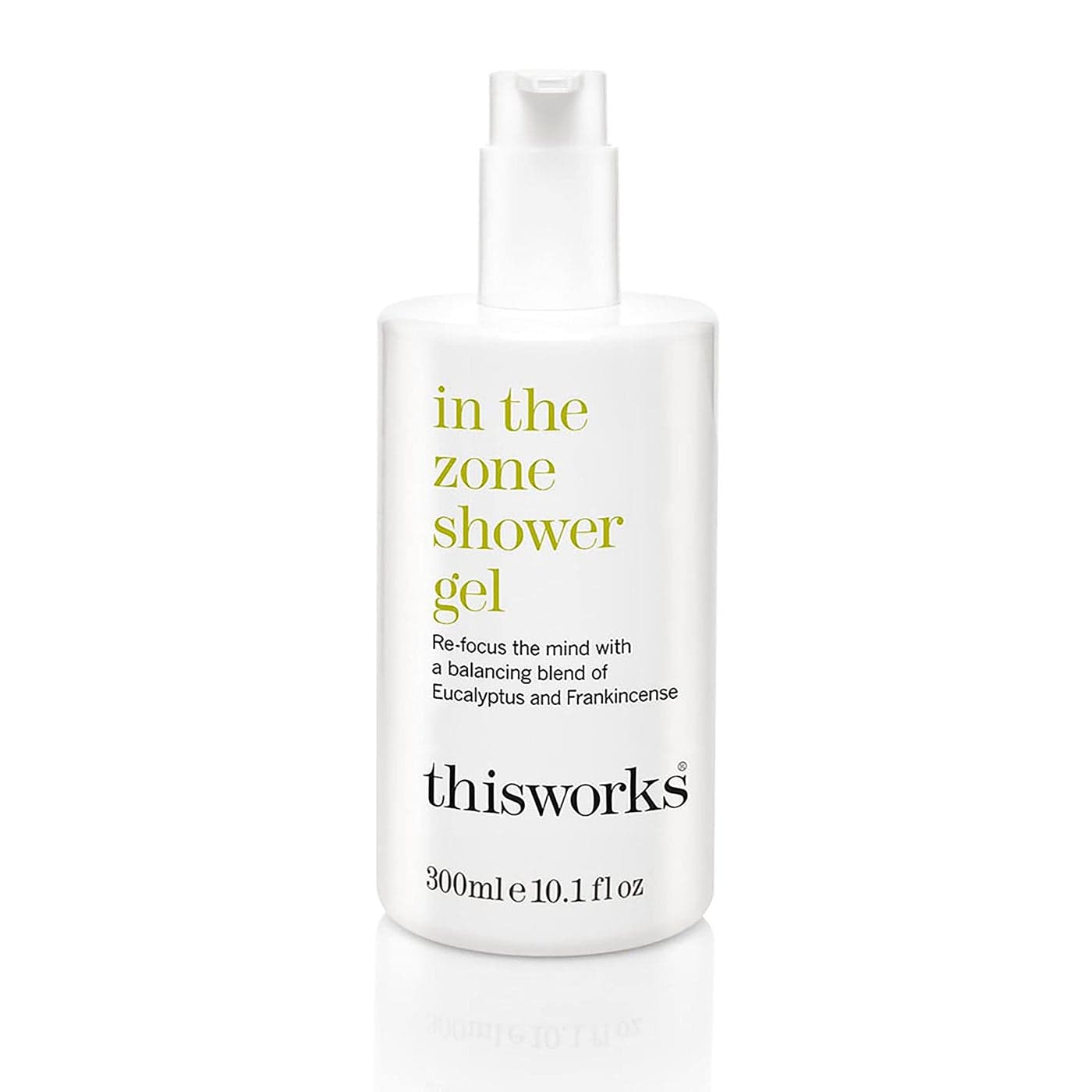 This Works In The Zone Shower Gel Refreshing Body Wash with Eucalyptus Frankincense Cleanses Soothes and Revitalizes Skin Aromatherapeutic Formula 101 oz 300ml