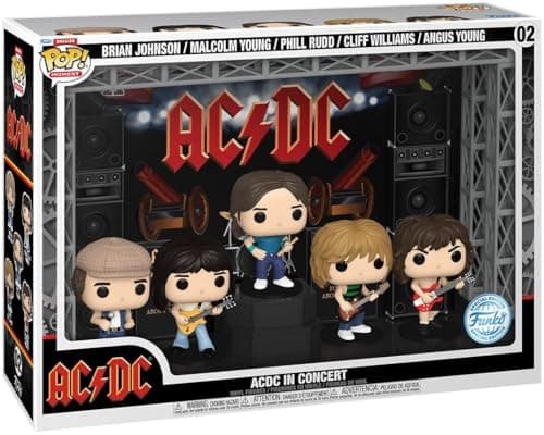 Funko ACDC Pack 5 Figurines POP Moments DLX Vinyl ACDC in Concert 9 cm