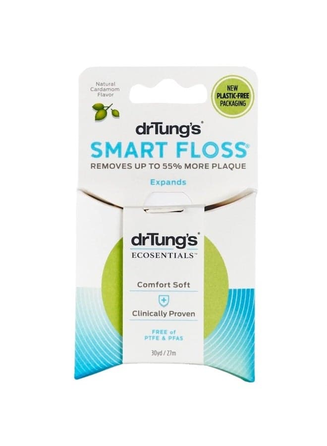 Dr. Tung's Smart Floss, 30 yds, Natural Cardamom Flavor 1 ea Colors May Vary (Pack of 4)