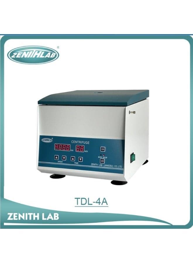 Zenith Lab Low Speed Centrifuge TDL 4A Brushless Motor Laboratory Centrifuge 4000 RPM 2200 xg 20ml x 12 Capacity Timer 0 to 60 Min