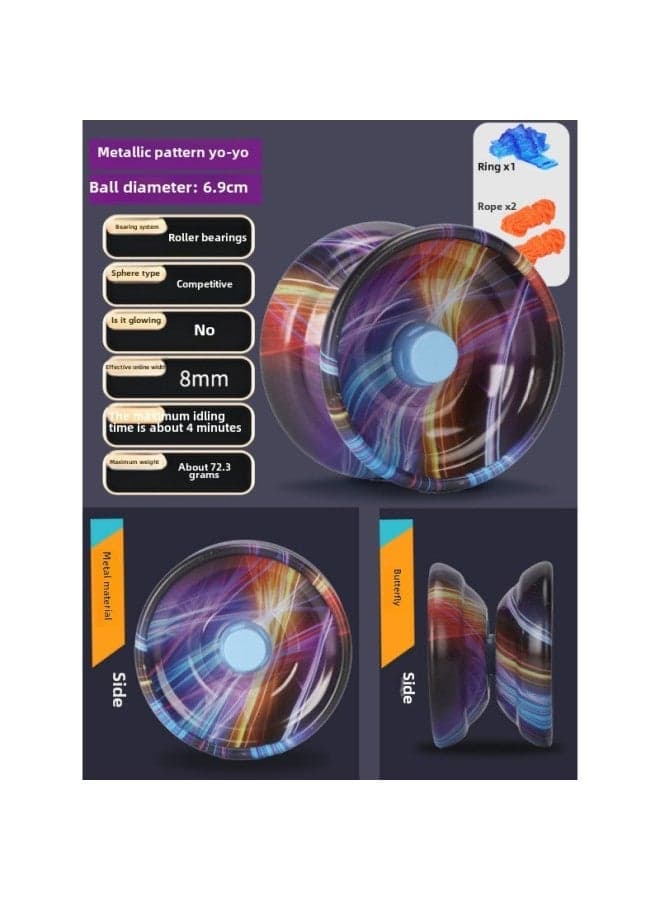 Cyber Red Luminous Yo-Yo for Kids - Automatic Swing & Sleep Mode Yo-Yo with Sound & Light - Purple Gradient Glow Yo-Yo for Beginners (Finger Cot & 2 Ropes Included) - Best Yo-Yo Gi
