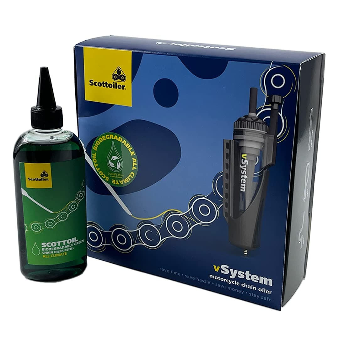 Scottoiler vSystem automatic motorcycle chain lubrication system PARENT Green