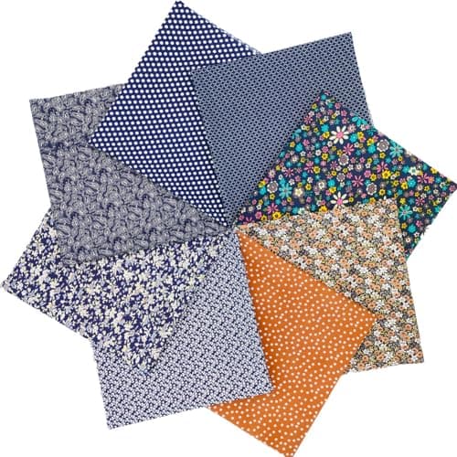 8 Pcs Quilting Fabric Bundles 100 Cotton 1969 x 1969 50cmx50cm Precut Fabric Squares Sheets for DIY Patchwork Sewing Crafting No Repeat Design Dark Pattern