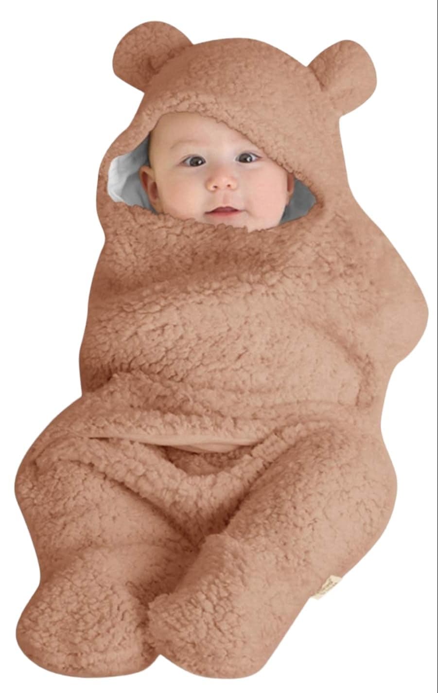 BRANDONN Baby Blankets New Born Pack of Hooded Wearable Swaddle Wrappers Cum Blankets for Baby Boys and Baby Girls