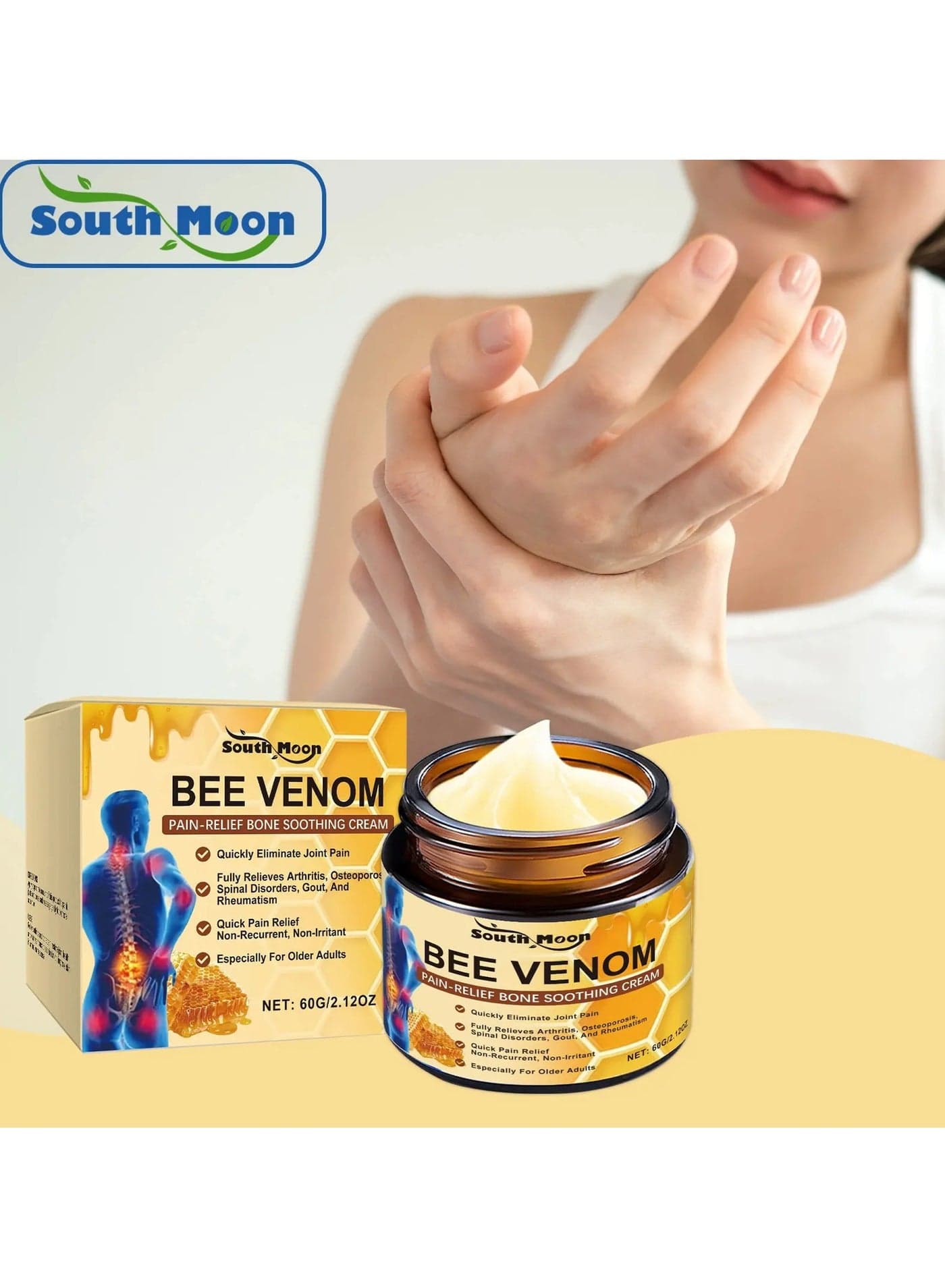 Bee Venom Cream, Aetheris Bee Venom Instant Ultra Strength Cream, Bee Venom Joint Relief Moisture Cream, Professional Bee V-enom Ointment (60G)