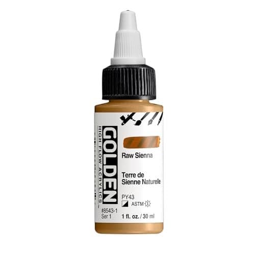 GOLDEN High Flow Acrylics Raw Sienna 1 fl oz Bottle Professional Acrylic Paint SemiOpaque