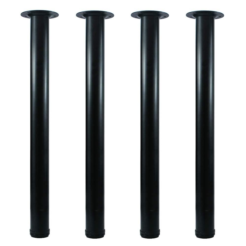 QLLY 24 inch Adjustable Tall Metal Desk Legs Office Table Furniture Leg Set Set of 4 Black