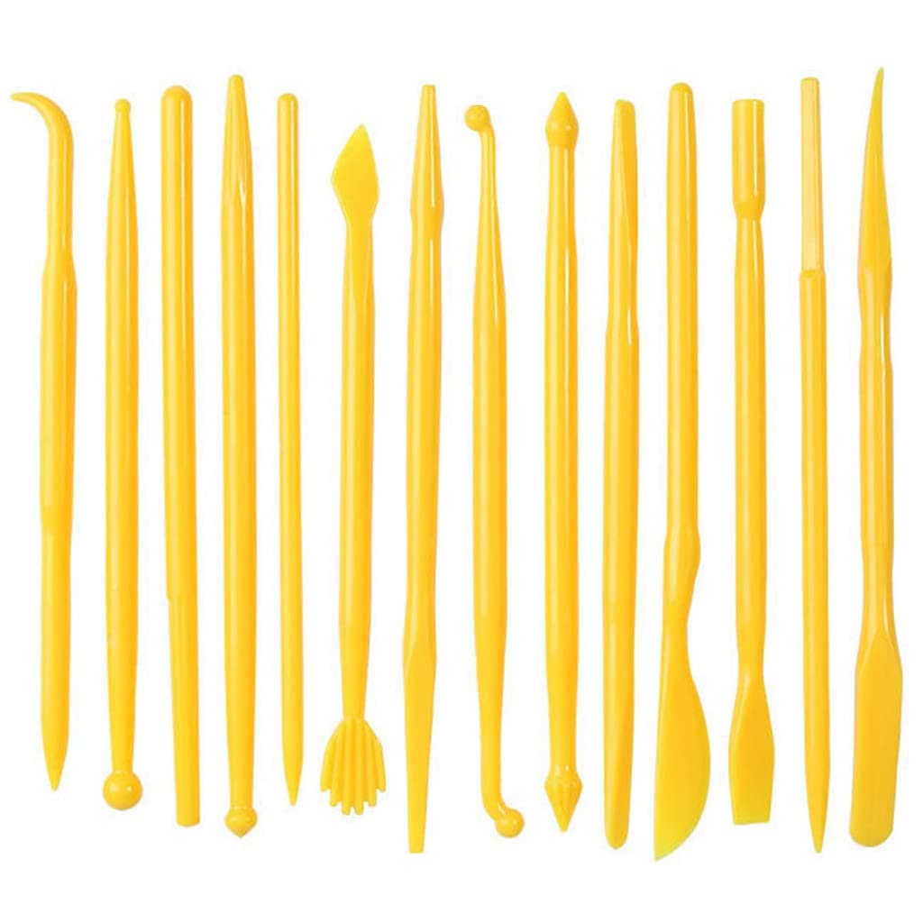 Clay Tools 14Piece DIY Plastic Polymer Carving Set Clay Kit Pottery Modeling for Carving Styling Embossing Suitable Beginner