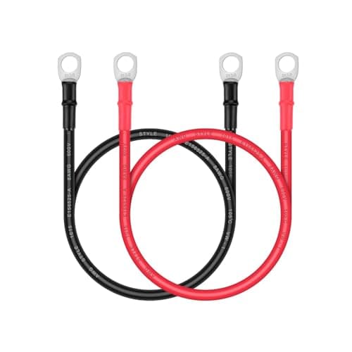 Battery Cable iGreely 8 AWG 8 Gauge Wire Made with Tinned Copper Wire Battery Power Inverter Cables with Terminals for Solar Panel Trolling Motor Automotive Motorcycle RV Marine Boat 2ft60cm