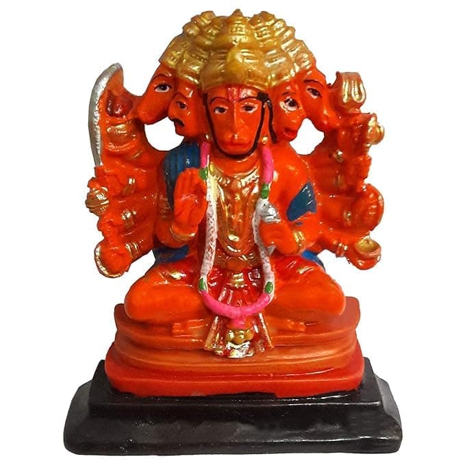 HC VILLA Hanuman Ji Murti | Bajrangbali Sankat Mochan Balaji Idol for Car Dashboard, Temple Pooja, Home & Office Decor | Spiritual Statue Showpiece Gift for Positive Energy, Good Luck & Success
