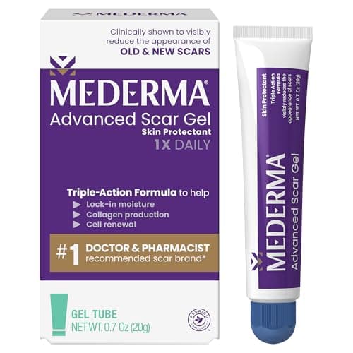 Mederma Advanced Scar Gel Treats Old New Scars Reduces Appearance of Scars from Acne Surgery Burns Injury Stretch Marks 070 Oz 20g
