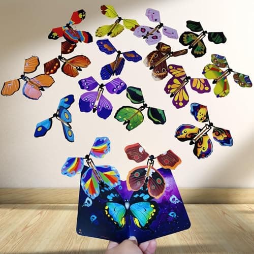 Jainchan® Flying Butterfly Toys/Games | Colourful Butterflies Rubber Windup Toy DIY Surprise Butterfly Card Gift for All Ages | Occassion, Festivals | Novelty Gag Toy (15 Pcs)
