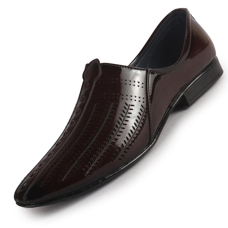 FAUSTO FST FOSME-2153 TAN-42 Men's Tan Textured Ethnic Round Toe Juttis and Mojaris for Wedding|Party Slip-On|Traditional Kurtas Shoes|Festive Shoes (8 UK)