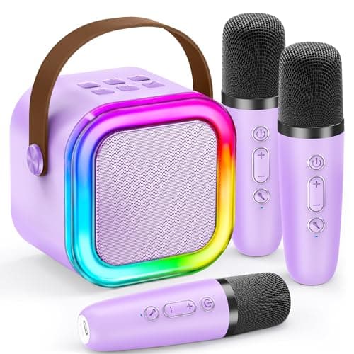 Mini Karaoke Machine for Kids 2026 TOP Toys Birthday Gifts Ideas for Girls Ages 4 5 6 7 8 9 10 12 Years Old Portable MP3 Player with 3 Wireless Mics for Family Home Party