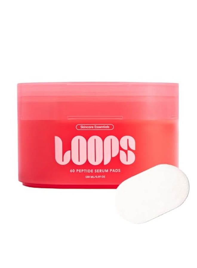 LOOPS Peptide Serum Korean Skincare Firm Fortify Fight Fine Lines AntiWrinkle Moisturizing Presoaked Veocell Embo Pad Peptide Complex to Rejuvenate and Prejuvenate Face Pack of 60